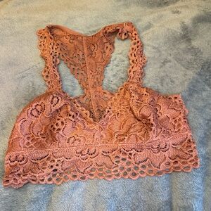 American Eagle Outfitters Aerie Lace Bralette in Rust